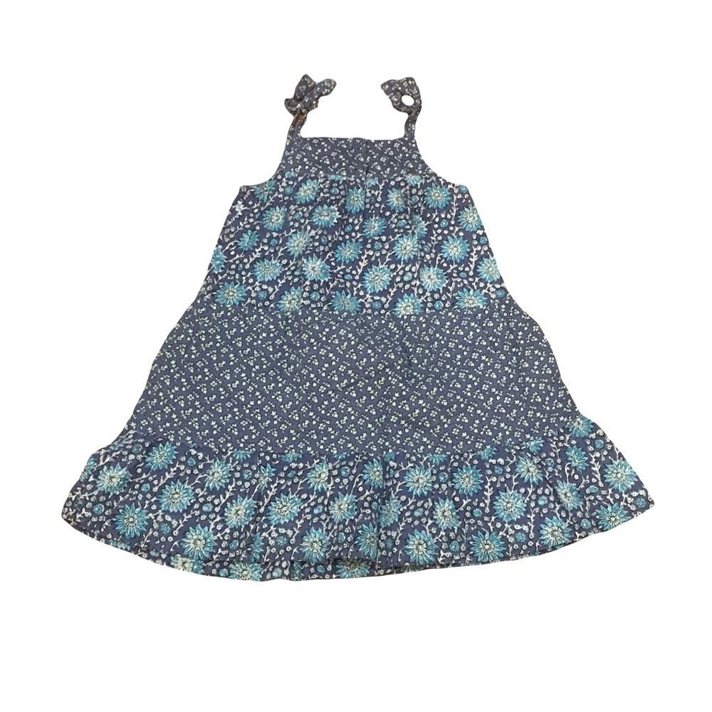 GAP Baby 5T 5 years Toddler Floral denim Ruffle Strap Bell Dress NWOT never worn